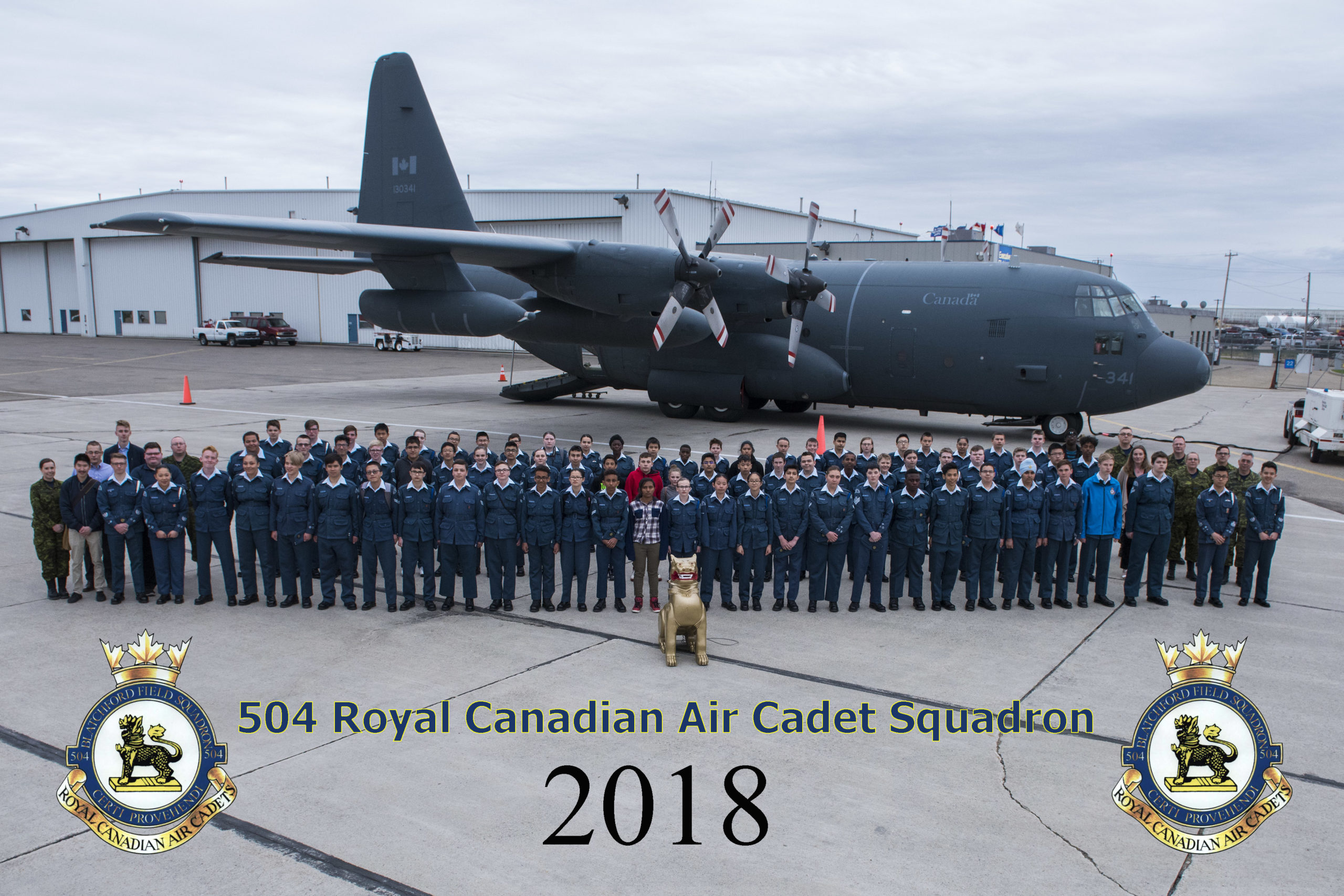 A photo of the 504 Squadron Cadets at EFC’s facility in Edmonton!